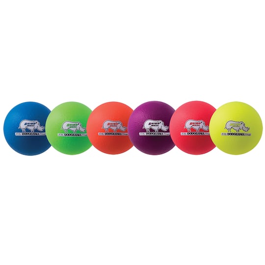 Champion Sports Rhino Skin&#xAE; 6&#x22; Neon Colors Low Bounce Dodgeball, 6ct.
